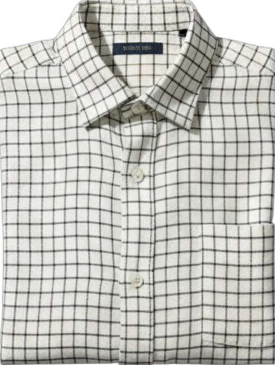 J.Crew Cream Heritage Plaid Men's Shirt -Cream & Burgundy- Classic Cut- XL EUC - Picture 1 of 9